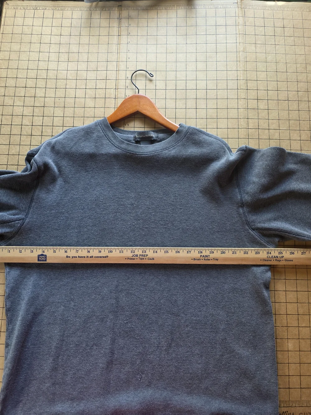 Banana Republic Heritage Waffle Knit Thermal Crewneck Gray M Oversized